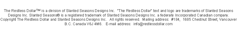 Artorius and Slanted Seasons Designs Inc.