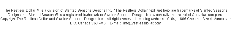 Artorius and Slanted Seasons Designs Inc.